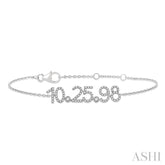 1/4 Ctw '10.25.98' Date Diamond Bracelet in 10K White Gold